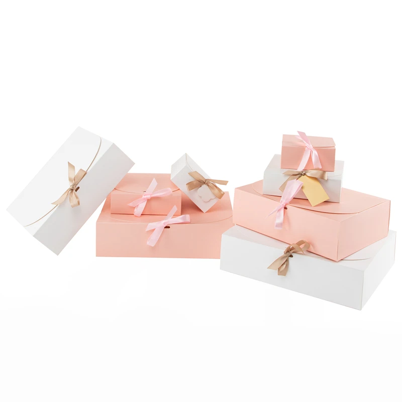 Gift Boxes with Ribbon – White, Pink, Sky Blue, Black, Red, Green, Marble Colors – 5pcs Set, Multiple Sizes for Birthday, Wedding, Baby Shower, Graduation, Mother’s & Father’s Day – Stylish, Durable, Customizable Packaging 6