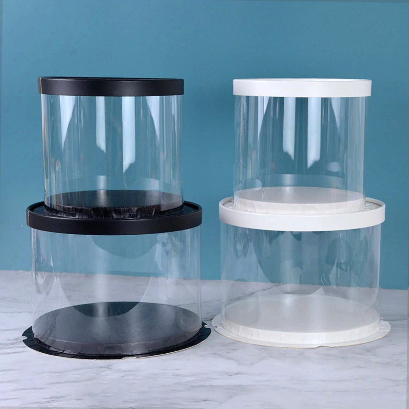 4/6 Inch PVC Clear Cake Boxes, Round Transparent Packaging Box for Birthday, Wedding, Anniversary, Party, Valentine’s Day Cake, Gift, or DIY Decoration Supplies - 图片 2