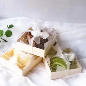 10pcs Disposable Cake Packaging Boxes with Clear Lids, Cupcake, Cookie, Bread, Burger Tray Containers for Wedding Party Favors, Takeout, Lunch, Desserts, Snacks