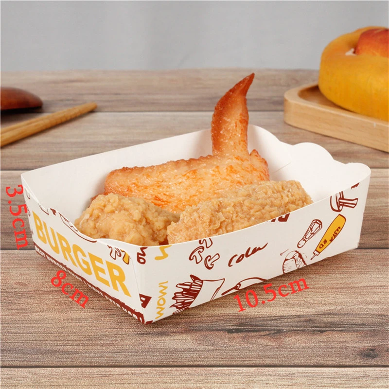 100pcs Fried Chicken Packaging Boxes with Wax Paper, Disposable Hamburger and Food Wraps, Bread Bags, Snack Packaging Boxes for Kitchen, Takeout, and Catering - 图片 10