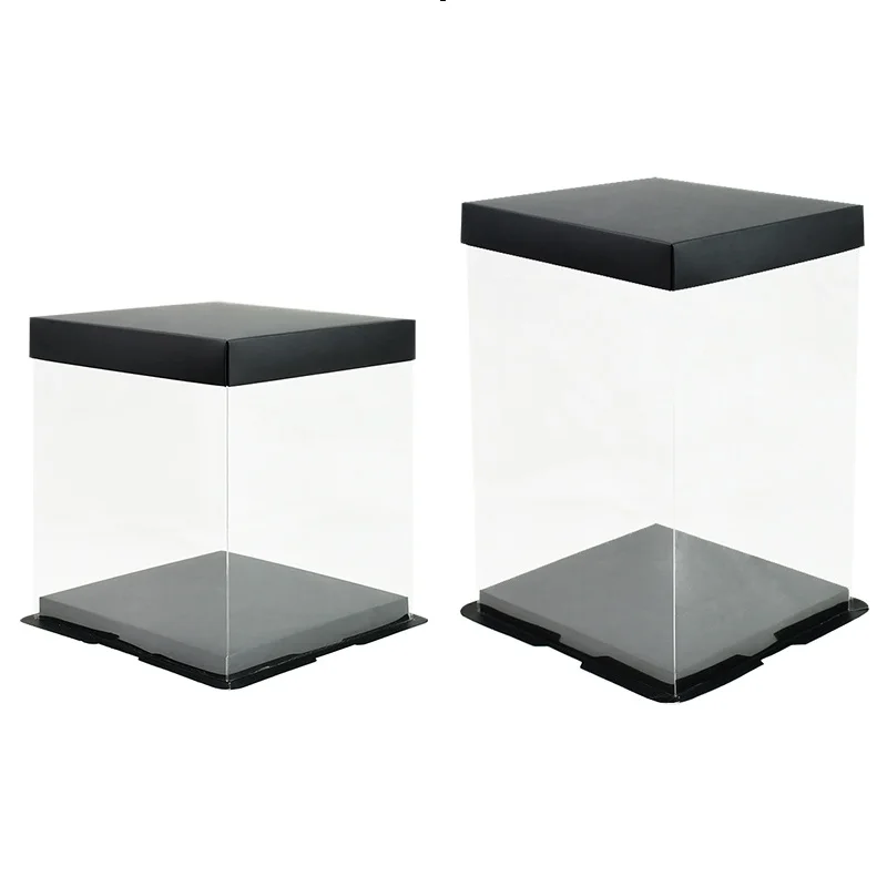 20/28cm Transparent PVC Gift Box for Rose Bear & Cake, Clear Plastic Display Case with Lid for Wedding, Birthday & Party Decorations, DIY Supplies, Reusable Present Box (No Ribbon) 3