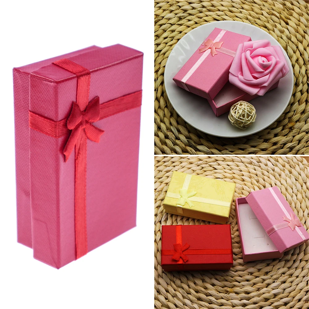 Assorted Colors Ring Necklace Set Box | Jewelry Packaging Case for Rings, Necklaces, Earrings | Paperboard Gift Box Accessories Storage Display Collection 3