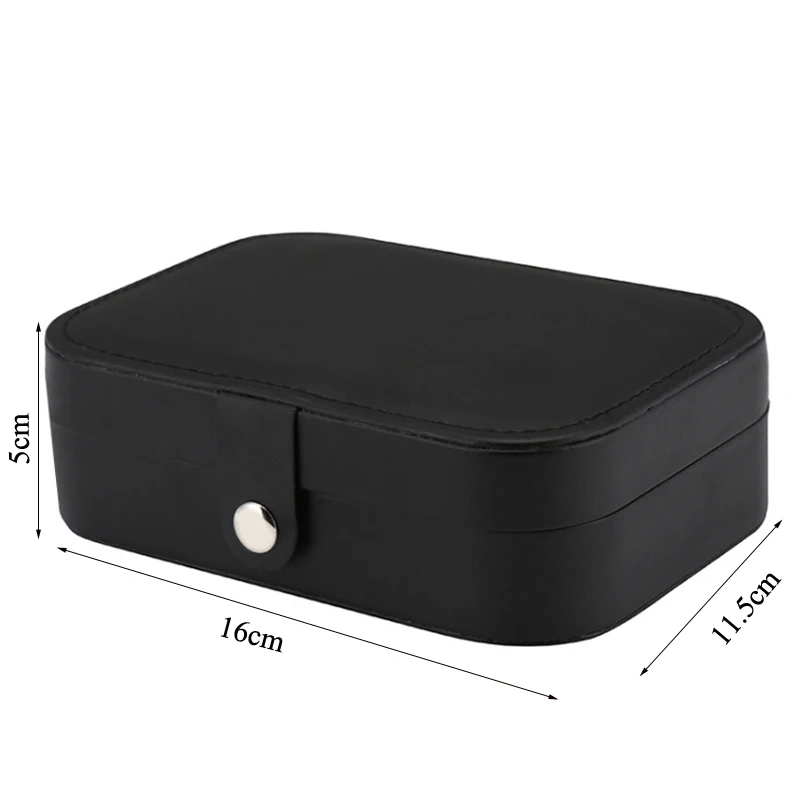 Travel Jewelry Organizer 💍 Trendy Portable Jewelry Box – Leather Travel Jewelry Organizer with Zipper & Button – Compact Display Storage Case for Earrings, Rings, Necklaces, Bracelets – Ideal Gift Joyero Estuche de Joyas