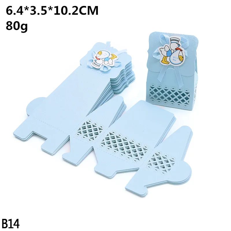 12pcs Baby Shower Favor Candy Boxes with Ribbons, Cute Boy Girl Gift Packaging for Kids Birthday Party, Decorative Treat Cartons for Cookies Chocolate Snacks, Wedding and Event Supplies - 图片 18
