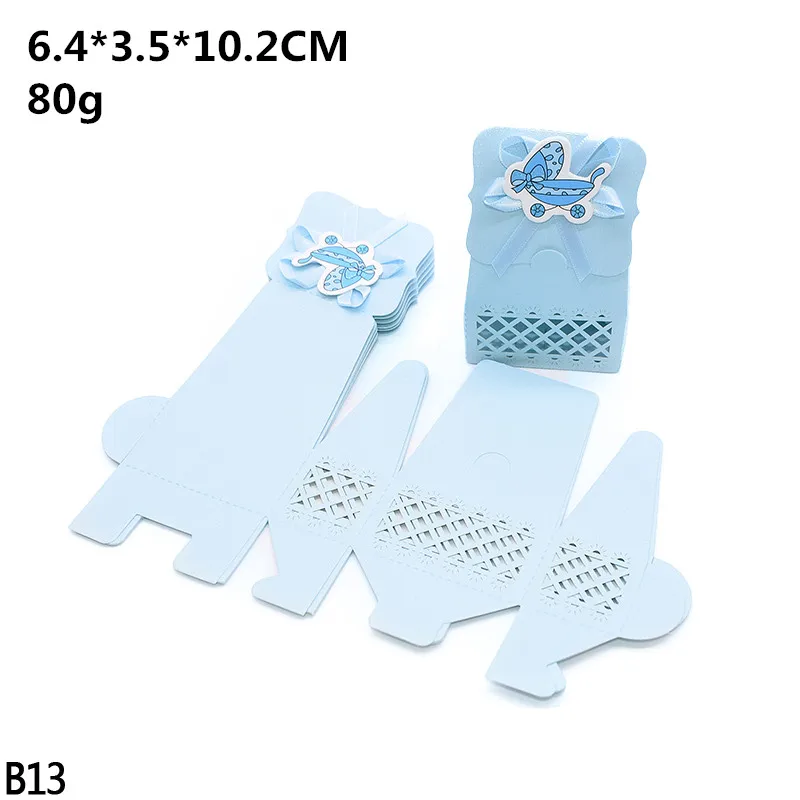 12pcs Baby Shower Favor Candy Boxes with Ribbons, Cute Boy Girl Gift Packaging for Kids Birthday Party, Decorative Treat Cartons for Cookies Chocolate Snacks, Wedding and Event Supplies - 图片 20