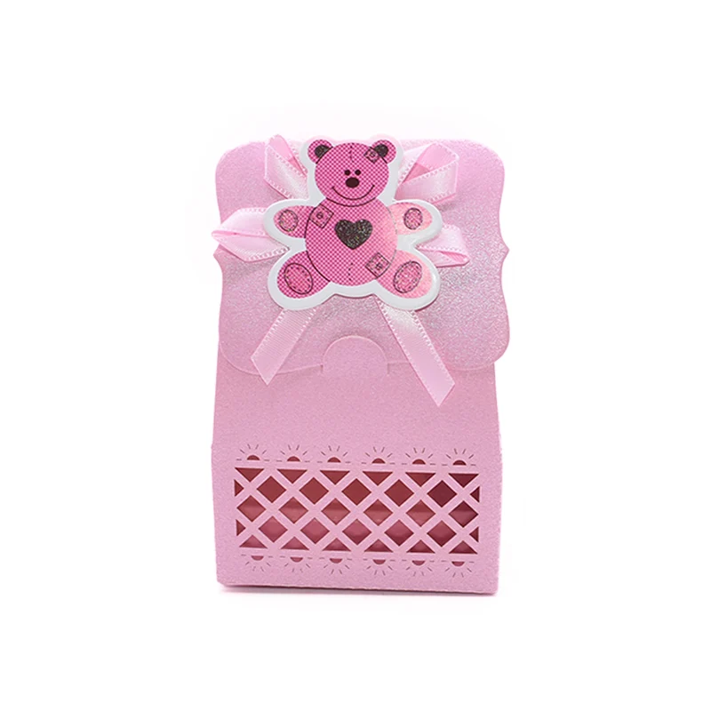 12pcs Baby Shower Favor Candy Boxes with Ribbons, Cute Boy Girl Gift Packaging for Kids Birthday Party, Decorative Treat Cartons for Cookies Chocolate Snacks, Wedding and Event Supplies 5