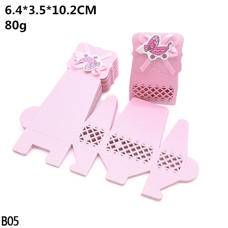 12pcs Baby Shower Favor Candy Boxes with Ribbons, Cute Boy Girl Gift Packaging for Kids Birthday Party, Decorative Treat Cartons for Cookies Chocolate Snacks, Wedding and Event Supplies - 图片 13