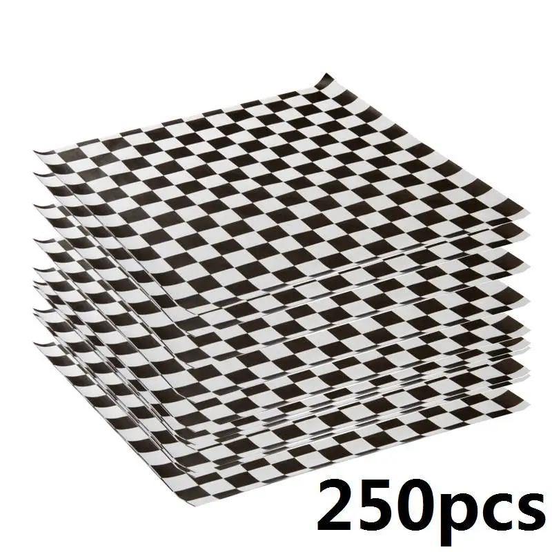 250–500PCS Checkered Food Wax Paper Sheets 12x12 Inch Grease Resistant Deli Wrap and Basket Liner Fast Food Wrapping Paper for French Fries, Burgers, Hot Dogs, Sandwiches, BBQ and Parties - 图片 7