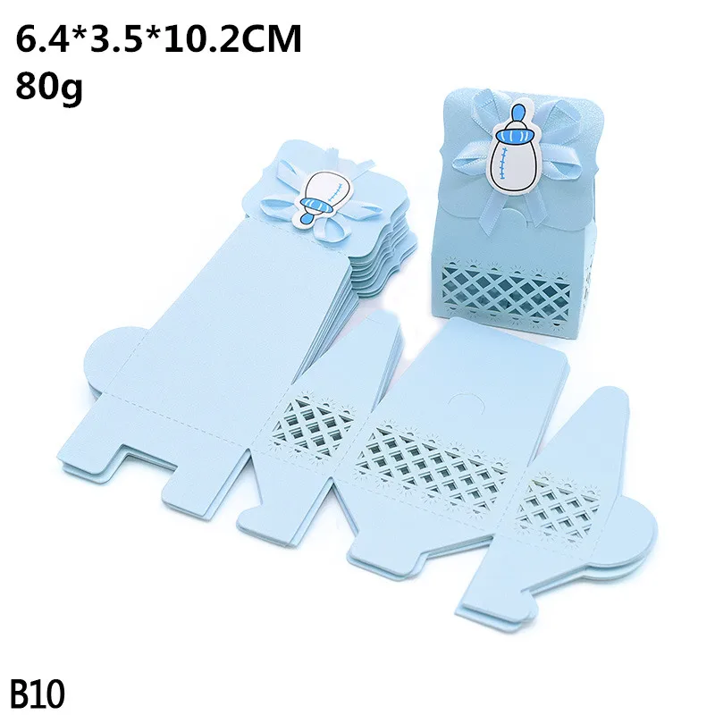 12pcs Baby Shower Favor Candy Boxes with Ribbons, Cute Boy Girl Gift Packaging for Kids Birthday Party, Decorative Treat Cartons for Cookies Chocolate Snacks, Wedding and Event Supplies - 图片 8