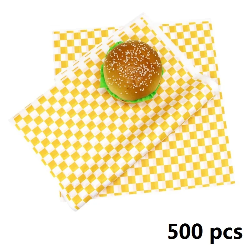 250–500PCS Checkered Food Wax Paper Sheets 12x12 Inch Grease Resistant Deli Wrap and Basket Liner Fast Food Wrapping Paper for French Fries, Burgers, Hot Dogs, Sandwiches, BBQ and Parties - 图片 12