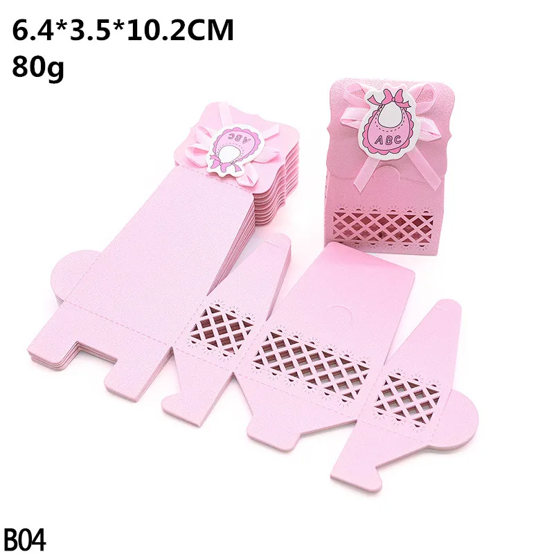 12pcs Baby Shower Favor Candy Boxes with Ribbons, Cute Boy Girl Gift Packaging for Kids Birthday Party, Decorative Treat Cartons for Cookies Chocolate Snacks, Wedding and Event Supplies - 图片 15