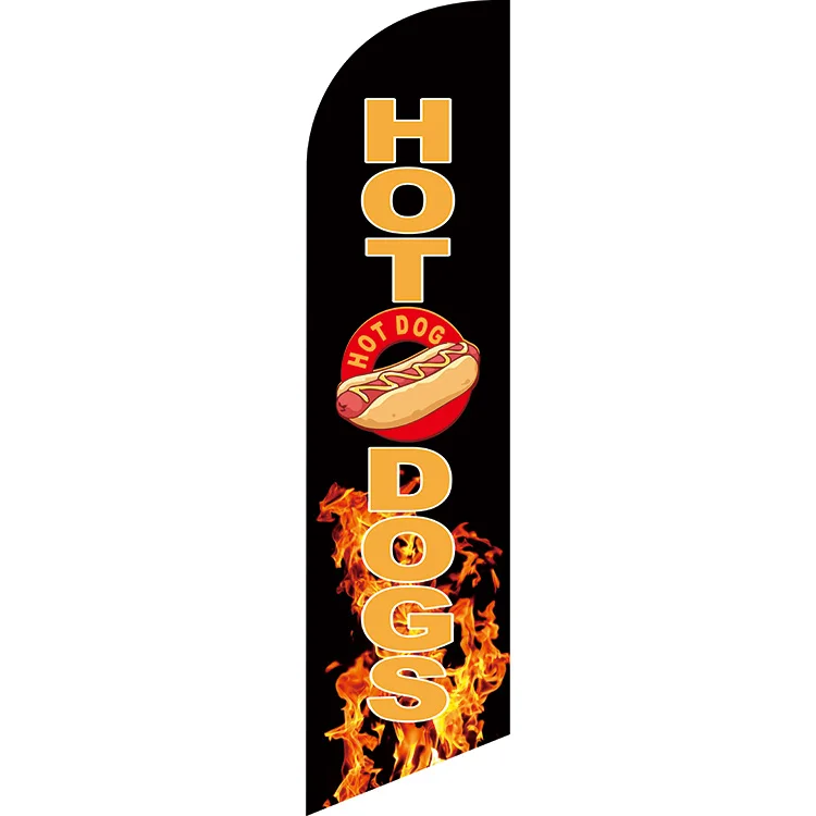 Hot Dogs Advertising Banner Flag – Customizable Polyester Outdoor Promotion Flag with High-Quality Digital Print for Food Stands, Festivals, Restaurants, Stores and Events (Only Flag, No Pole) - 图片 4