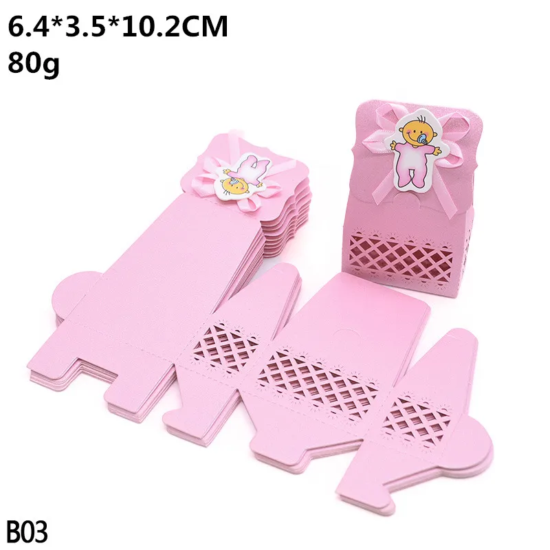 12pcs Baby Shower Favor Candy Boxes with Ribbons, Cute Boy Girl Gift Packaging for Kids Birthday Party, Decorative Treat Cartons for Cookies Chocolate Snacks, Wedding and Event Supplies - 图片 17