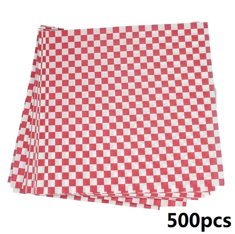 250–500PCS Checkered Food Wax Paper Sheets 12x12 Inch Grease Resistant Deli Wrap and Basket Liner Fast Food Wrapping Paper for French Fries, Burgers, Hot Dogs, Sandwiches, BBQ and Parties - 图片 13