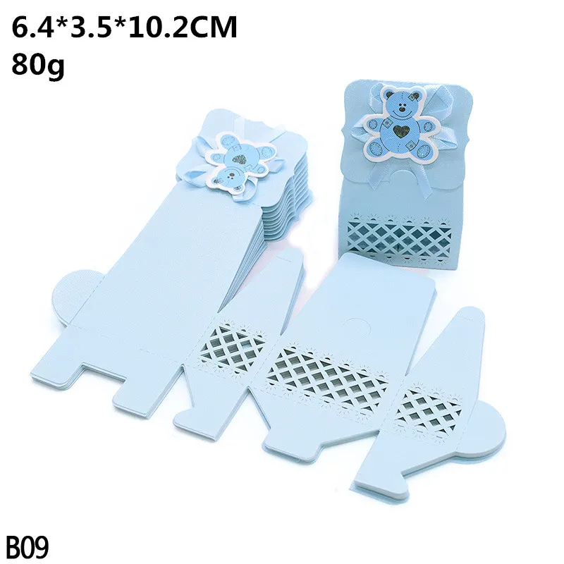 12pcs Baby Shower Favor Candy Boxes with Ribbons, Cute Boy Girl Gift Packaging for Kids Birthday Party, Decorative Treat Cartons for Cookies Chocolate Snacks, Wedding and Event Supplies - 图片 9