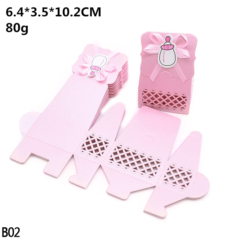 12pcs Baby Shower Favor Candy Boxes with Ribbons, Cute Boy Girl Gift Packaging for Kids Birthday Party, Decorative Treat Cartons for Cookies Chocolate Snacks, Wedding and Event Supplies - 图片 19