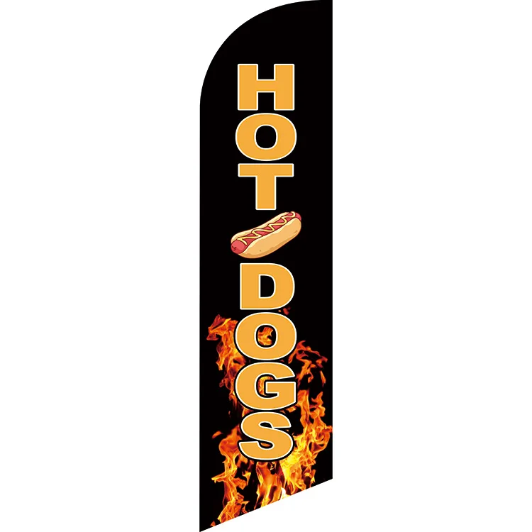 Hot Dogs Advertising Banner Flag – Customizable Polyester Outdoor Promotion Flag with High-Quality Digital Print for Food Stands, Festivals, Restaurants, Stores and Events (Only Flag, No Pole) - 图片 3