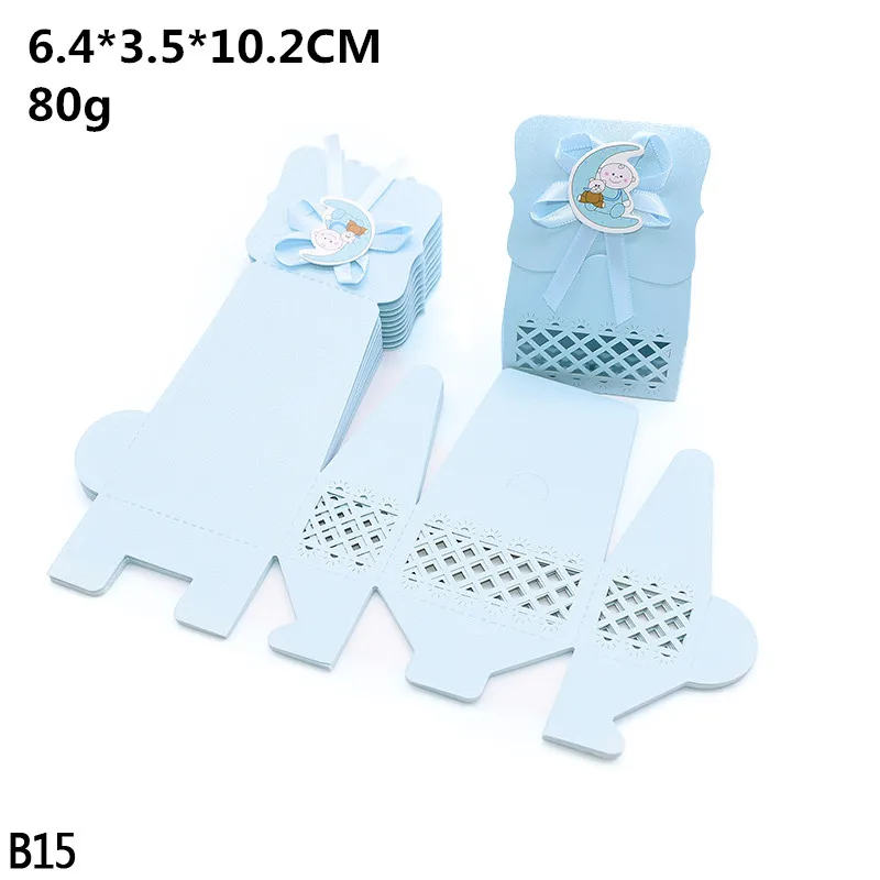 12pcs Baby Shower Favor Candy Boxes with Ribbons, Cute Boy Girl Gift Packaging for Kids Birthday Party, Decorative Treat Cartons for Cookies Chocolate Snacks, Wedding and Event Supplies - 图片 16
