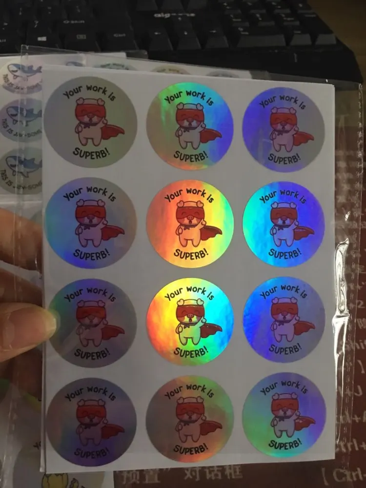 3–7PCS Custom Holographic Silver Stickers – Personalized Logo Labels, DIY Wedding Favor Stickers, Brand Packaging Tags, Design-Your-Own Adhesive Decals for Business, Party, and Gift Decoration 6