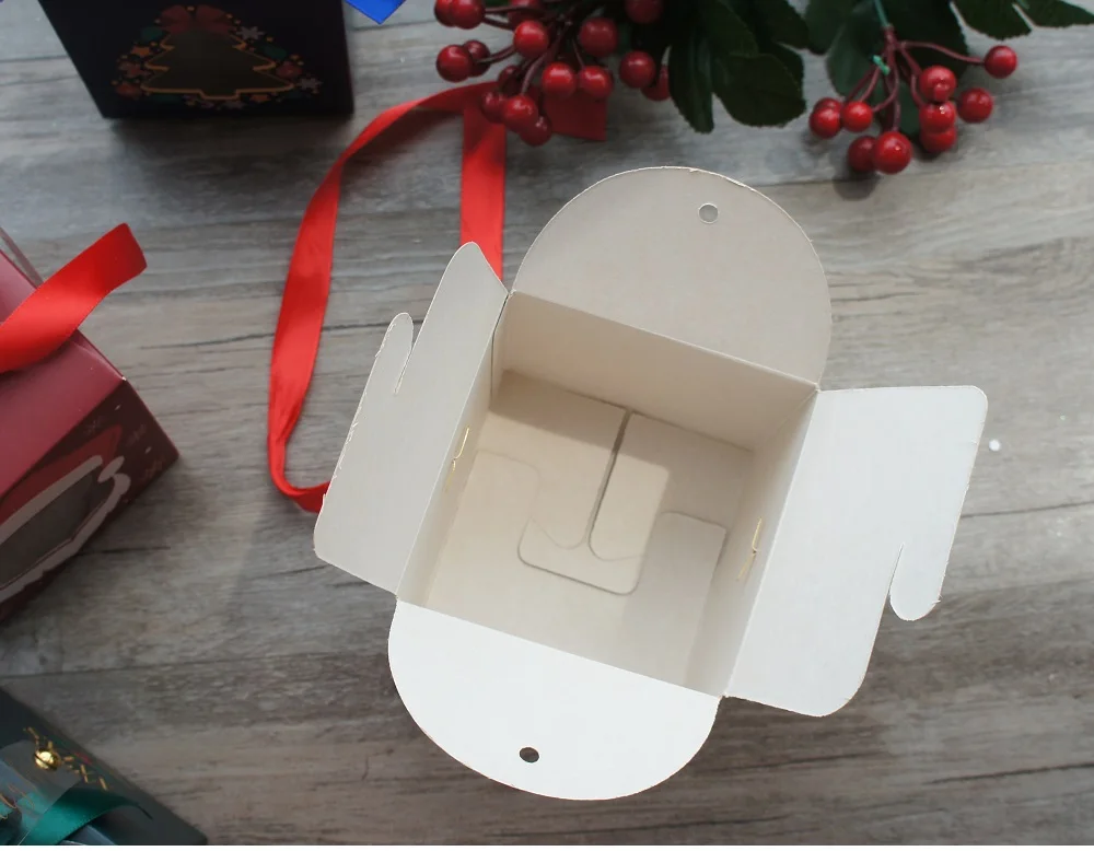 12PCS Christmas Paper Gift Boxes with Window and Handle, Festive Candy, Soap, Candle, Cookie or Small Gift Packaging, Holiday Party Favors, Decorative Seasonal Boxes, Factory Direct Supply 8