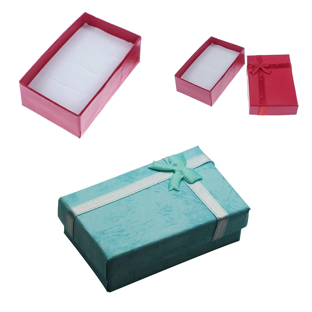 Assorted Colors Ring Necklace Set Box | Jewelry Packaging Case for Rings, Necklaces, Earrings | Paperboard Gift Box Accessories Storage Display Collection 6
