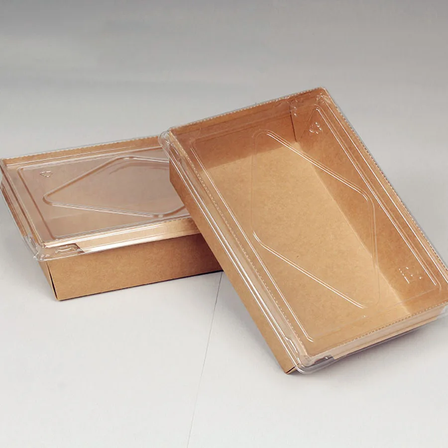 30pcs Kraft Paper Lunch Boxes with Lid 500ml 700ml 900ml 1200ml Eco-Friendly Disposable Food Takeaway Packaging Boxes for Sushi Salad Cake Sandwich Party Meal Prep Restaurant Use - 图片 4