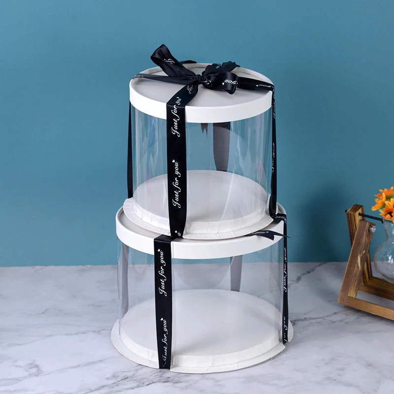 4/6 Inch PVC Clear Cake Boxes, Round Transparent Packaging Box for Birthday, Wedding, Anniversary, Party, Valentine’s Day Cake, Gift, or DIY Decoration Supplies - 图片 3
