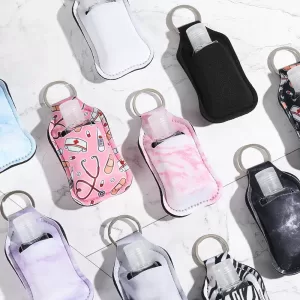 30ml Refillable Hand Sanitizer Bottle with Portable Keychain Holder – Compact Travel Container for Hand Gel, Liquid Sanitizer, Cosmetic Storage, Reusable and Leak-Proof Personal Hygiene Tool