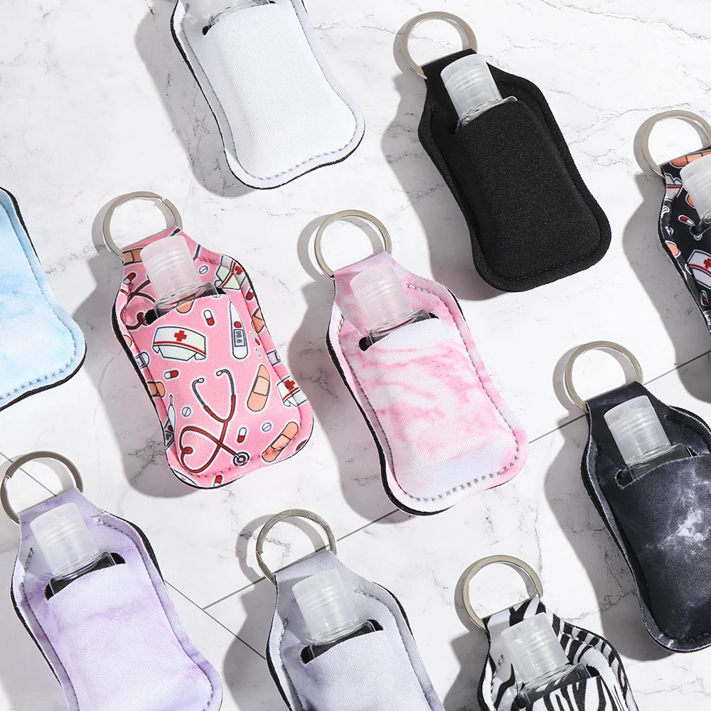 30ml Refillable Hand Sanitizer Bottle with Portable Keychain Holder – Compact Travel Container for Hand Gel, Liquid Sanitizer, Cosmetic Storage, Reusable and Leak-Proof Personal Hygiene Tool