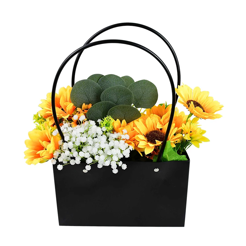 Premium Kraft Paper Flower Boxes for Wedding Rose Bouquet Arrangements, Handheld Gift Packaging, DIY Floral Basket Decor, Elegant Party Present Packaging, Eco-Friendly Kraft Gift Bag Set, Ideal for Bouquets and Events