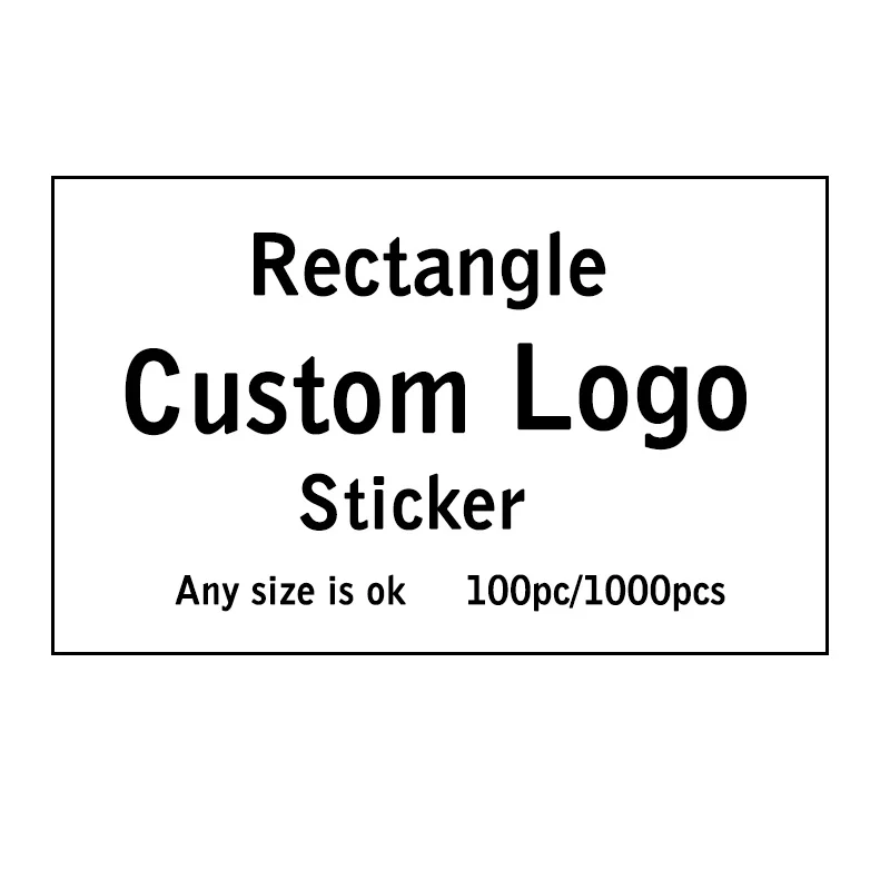 50-100PCS Custom Rectangular Logo Stickers – White Paper Material Personalized Labels for Birthday, Baptism, Gift Packaging, Business Branding, DIY Custom Text, Company Logos, Event Favors