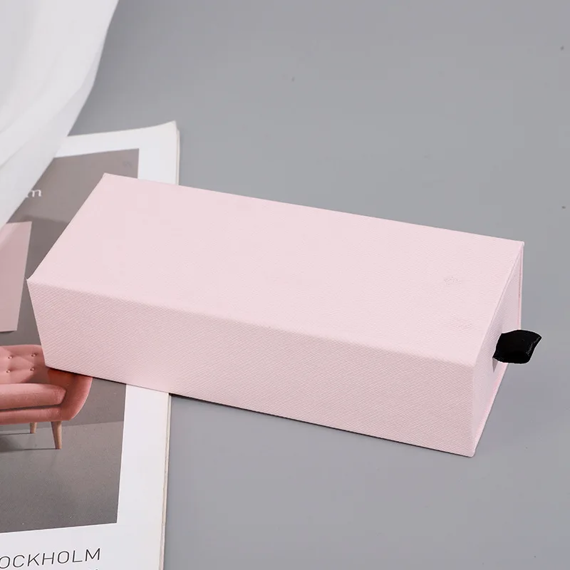10pcs Square Jewelry Display Glasses Box Packaging Holder, Black Pink White Kraft Paper Cardboard Drawer Gift Boxes for Glasses 17x7x4.5cm with Custom Logo Printing Options - 图片 10