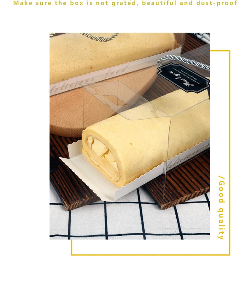 10PCS Transparent Cake Boxes with Handle, Clear Plastic Cupcake Packaging, Portable PET Roll Gift Boxes for Swiss Roll, Desserts, Pastries, Ideal for Packaging, Baking, and Gifting 5