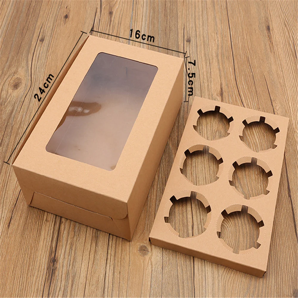 2/4/6/12 Hole White Windowed Cupcake Boxes with Secure Removable Tray, Convenient Cardboard Dessert Gift Packaging for Birthdays, Weddings, Baby Showers, Parties, and Home Use - 图片 7