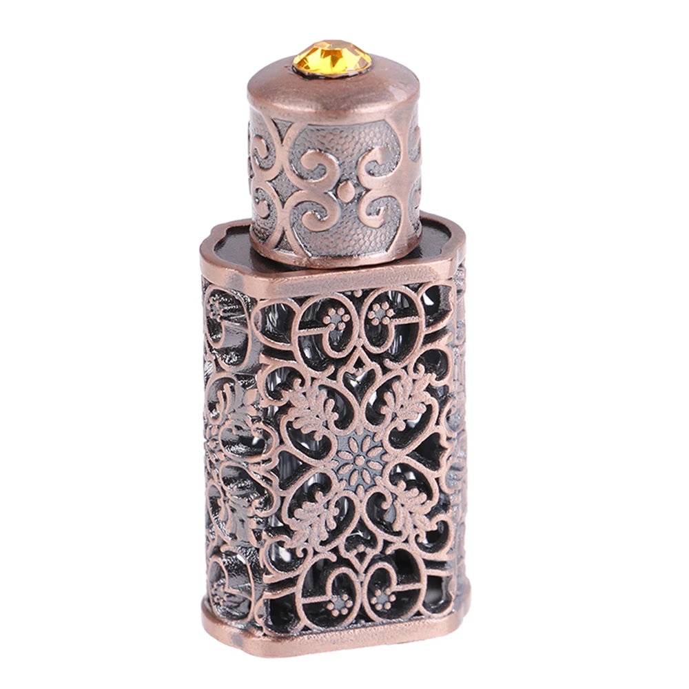 3ml Antique Metal Perfume Bottle with Rhinestones – Refillable Royal Glass Essential Oil Container, Decorative Alloy Mini Bottle for Wedding Gift, Home Ornament & Vintage Perfume Collection by UGI Packaging 4