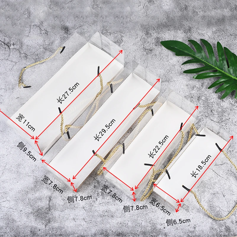 10PCS Transparent Cake Boxes with Handle, Clear Plastic Cupcake Packaging, Portable PET Roll Gift Boxes for Swiss Roll, Desserts, Pastries, Ideal for Packaging, Baking, and Gifting