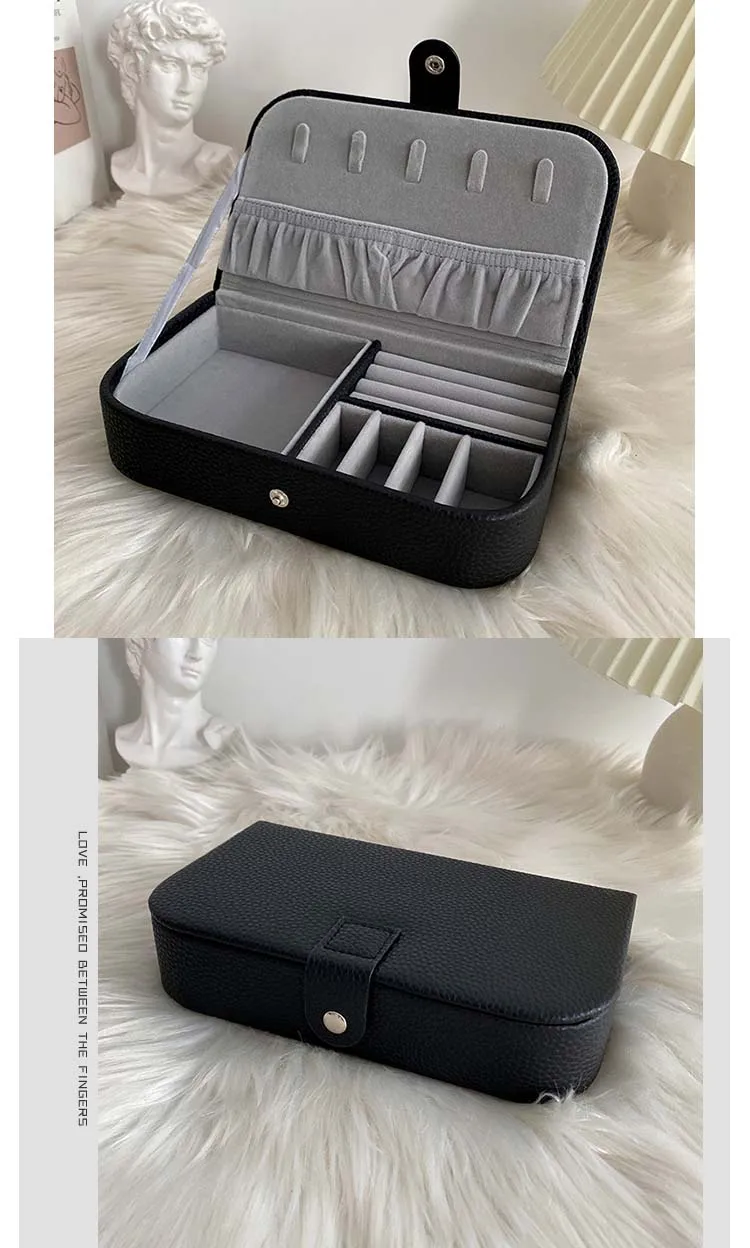 Travel Jewelry Organizer 💼 PU Leather Box – Portable Jewelry Storage Case for Earrings, Rings, Necklaces – Compact Women’s Jewelry Holder – Multi-Functional Travel Jewelry Display & Storage Solution – Elegant, Lightweight, and Durable 6