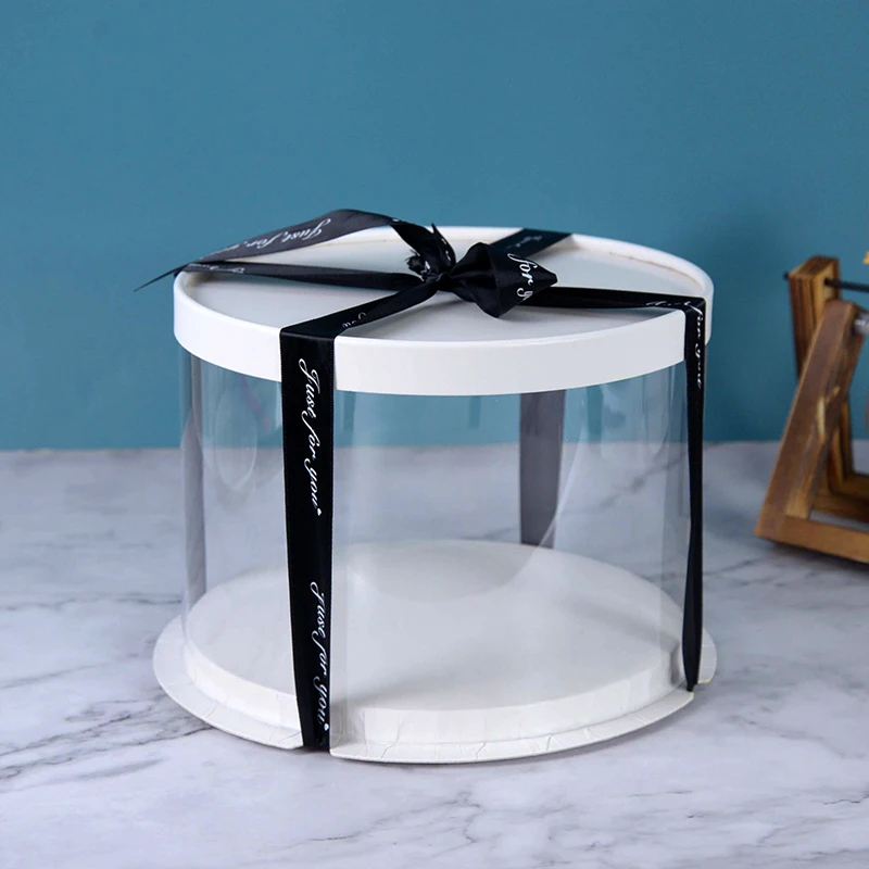 4/6 Inch PVC Clear Cake Boxes, Round Transparent Packaging Box for Birthday, Wedding, Anniversary, Party, Valentine’s Day Cake, Gift, or DIY Decoration Supplies 7