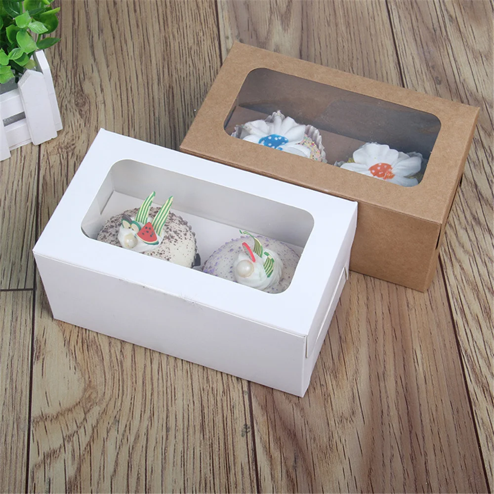 2/4/6/12 Hole White Windowed Cupcake Boxes with Secure Removable Tray, Convenient Cardboard Dessert Gift Packaging for Birthdays, Weddings, Baby Showers, Parties, and Home Use 10