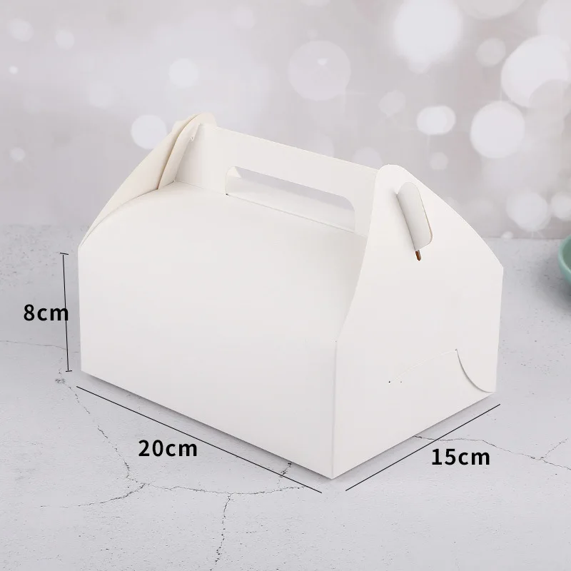 10Pcs Red Kraft Paper Cake Boxes with Handle, Bakery Packaging Gift Containers for Cupcakes, Muffins, Pastries, Donuts and Desserts – Perfect Christmas, Birthday, Wedding and Party Favor Supplies 7