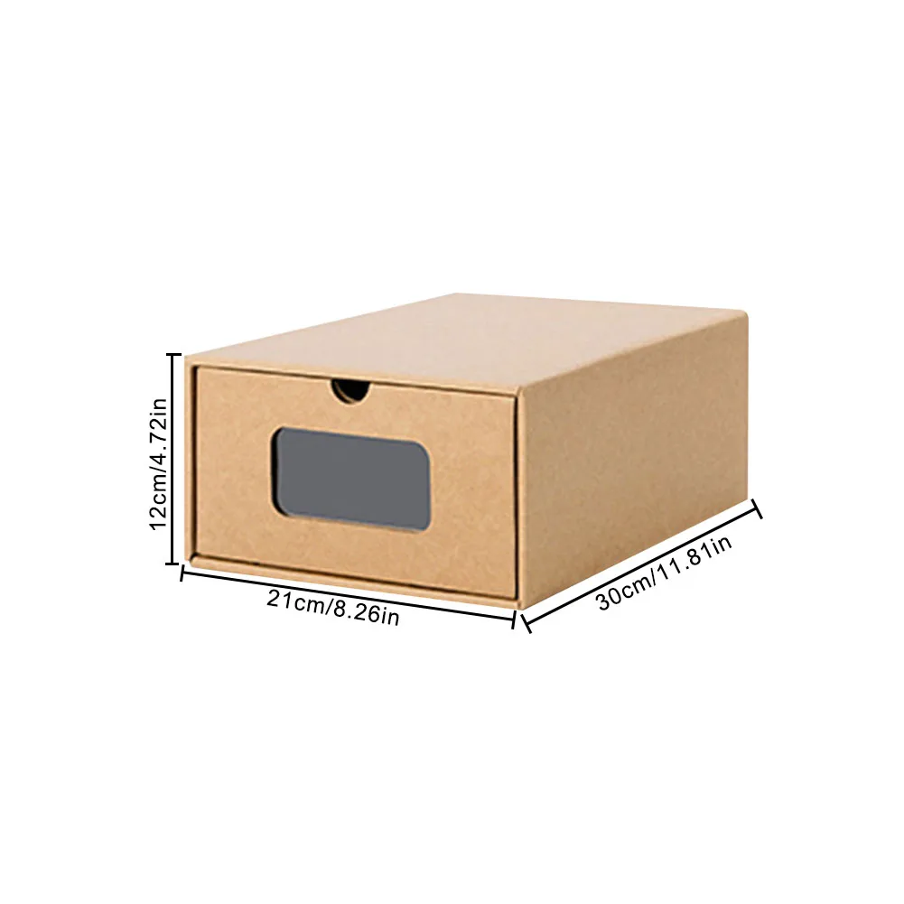 Folding Shoes Storage Box 1Pc Stackable Sneaker Organizer, Eco-Friendly Foldable Kraft Paper Shoebox Container, Durable Shoe Drawer for Children, Women, Men, High Heels, Martin Boots 8