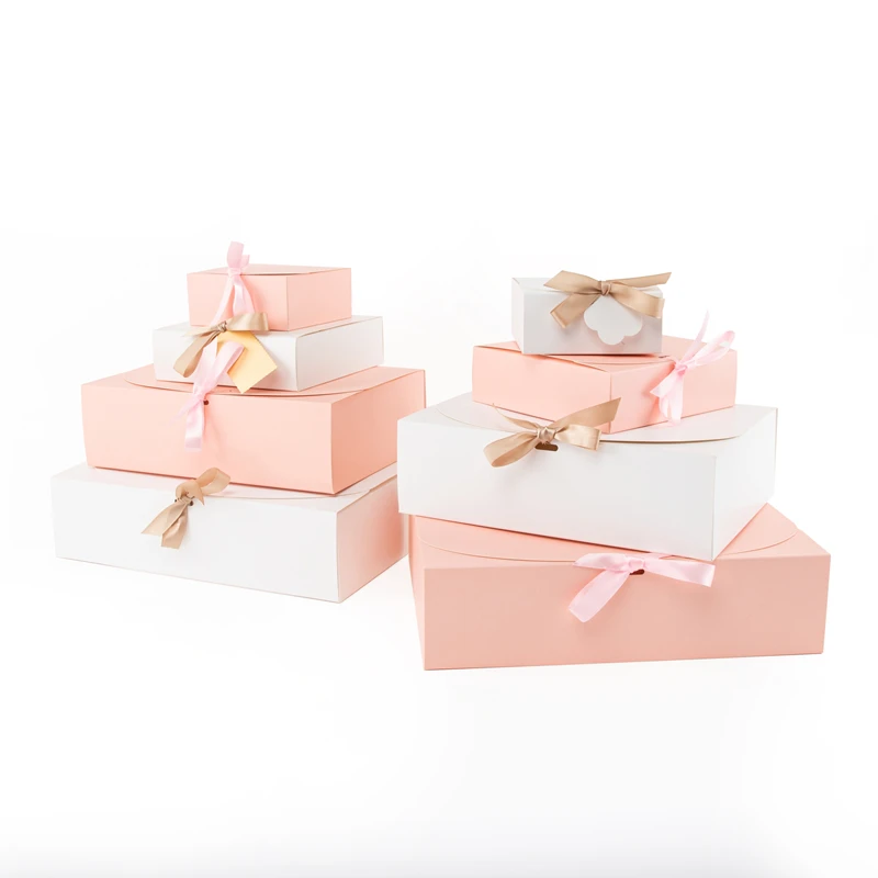 Gift Boxes with Ribbon – White, Pink, Sky Blue, Black, Red, Green, Marble Colors – 5pcs Set, Multiple Sizes for Birthday, Wedding, Baby Shower, Graduation, Mother’s & Father’s Day – Stylish, Durable, Customizable Packaging 2