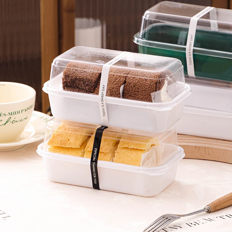 50pcs Clear Lid Roll Cake Boxes for Hot Dogs, Sandwiches, Desserts, Candy, Chocolate, Mousse – Plastic Takeout Containers for Parties, Weddings, Christmas, and Home Use 6