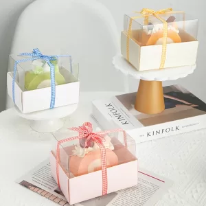 10 Pcs Transparent Plastic Cake Boxes – Macaron, Swiss Roll, and Pastry Packaging Containers, Clear Dessert Gift Boxes for Bakery Takeaway, Kitchen Baking, Weddings, and Party Favors