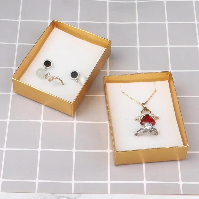 Velvet Metal Necklace Holder and Cardboard Jewelry Gift Box with Butterfly Bow – Sponge Lined Rectangle Packaging for Rings, Bracelets, Earrings and Necklaces – Elegant Jewelry Display and Storage