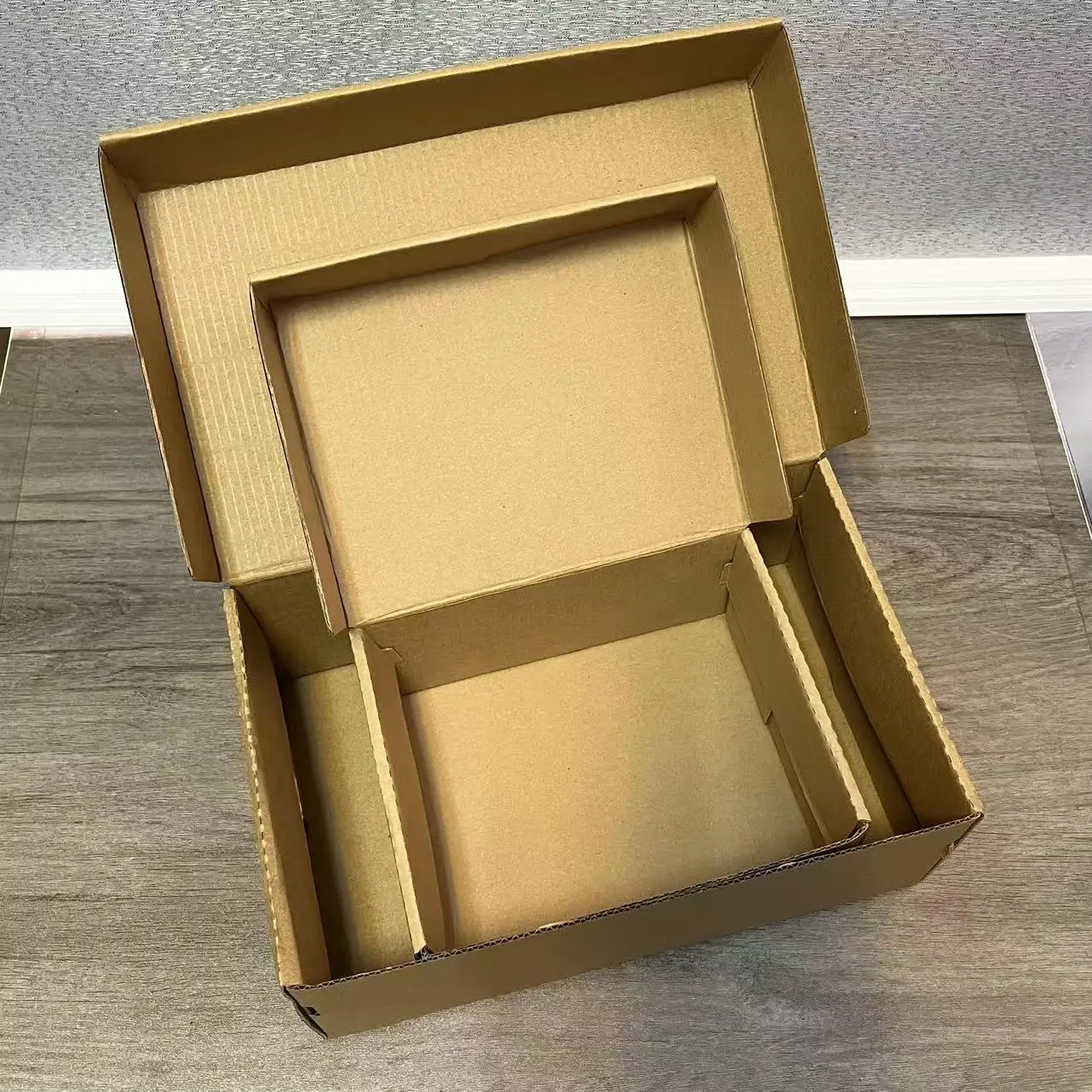 5Pcs Brown Cardboard Paper Shoes Boxes for Transport and Shipping, Large Size Courier Boxes, Extremely Hard Corrugated Packaging, Easy Fold Design, Ideal for Wigs, Footwear, and Heavy-Duty Packaging 4