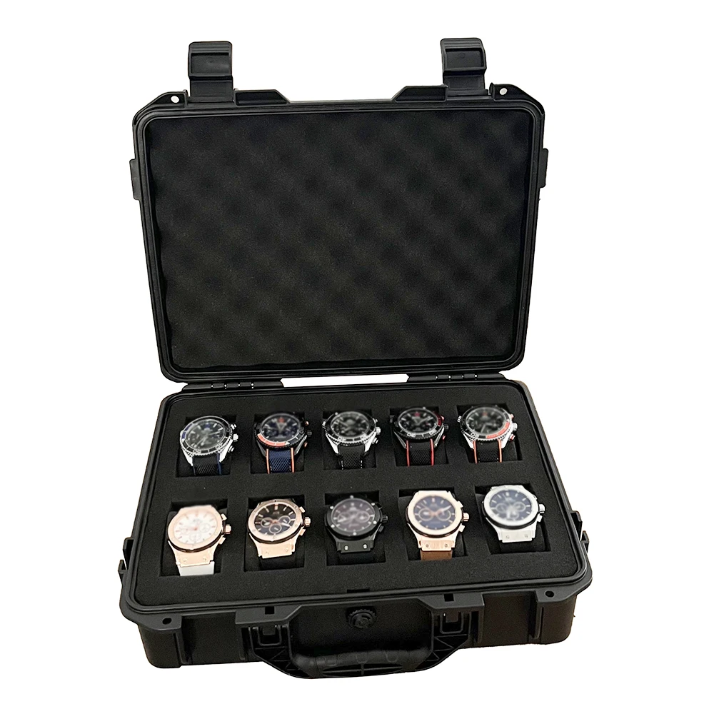 10/12 Grid Waterproof High-End Watch Storage Box – Antique Protective Safety Case with Thickened Sponge, Moisture-Proof Compartments for Watches, Jewelry, Collectors, and Personal Use Organizer 26