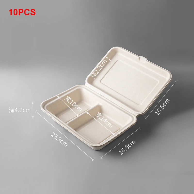10pcs Disposable Packaging Lunch boxes, Food Containers for Vegetables, Fruit, Salad, Desserts, Cakes, Burgers, Microwave-Safe, Takeout, Picnic, Eco-Friendly Meal Prep Boxes - 图片 11