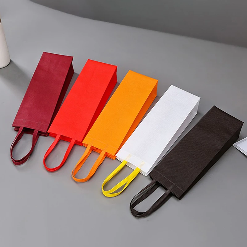 Durable Non-Woven Wine Gift Bag – Waterproof Single or Double Bottle Champagne & Beer Tote with Top Handle, Foldable Reusable Bottle Carrier for Weddings, Parties, Banquets, Home, Office & Travel - 图片 3