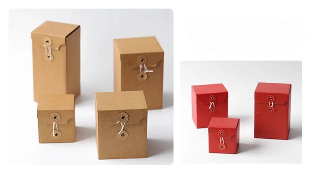 10pcs Red DIY Candle Gift Boxes, Empty Kraft Paper Packaging for Scented Candles, Wedding Favors, Candy, or Small Gifts, Elegant Reusable Paper Cartons, Direct from Factory with Ribbon Option 1